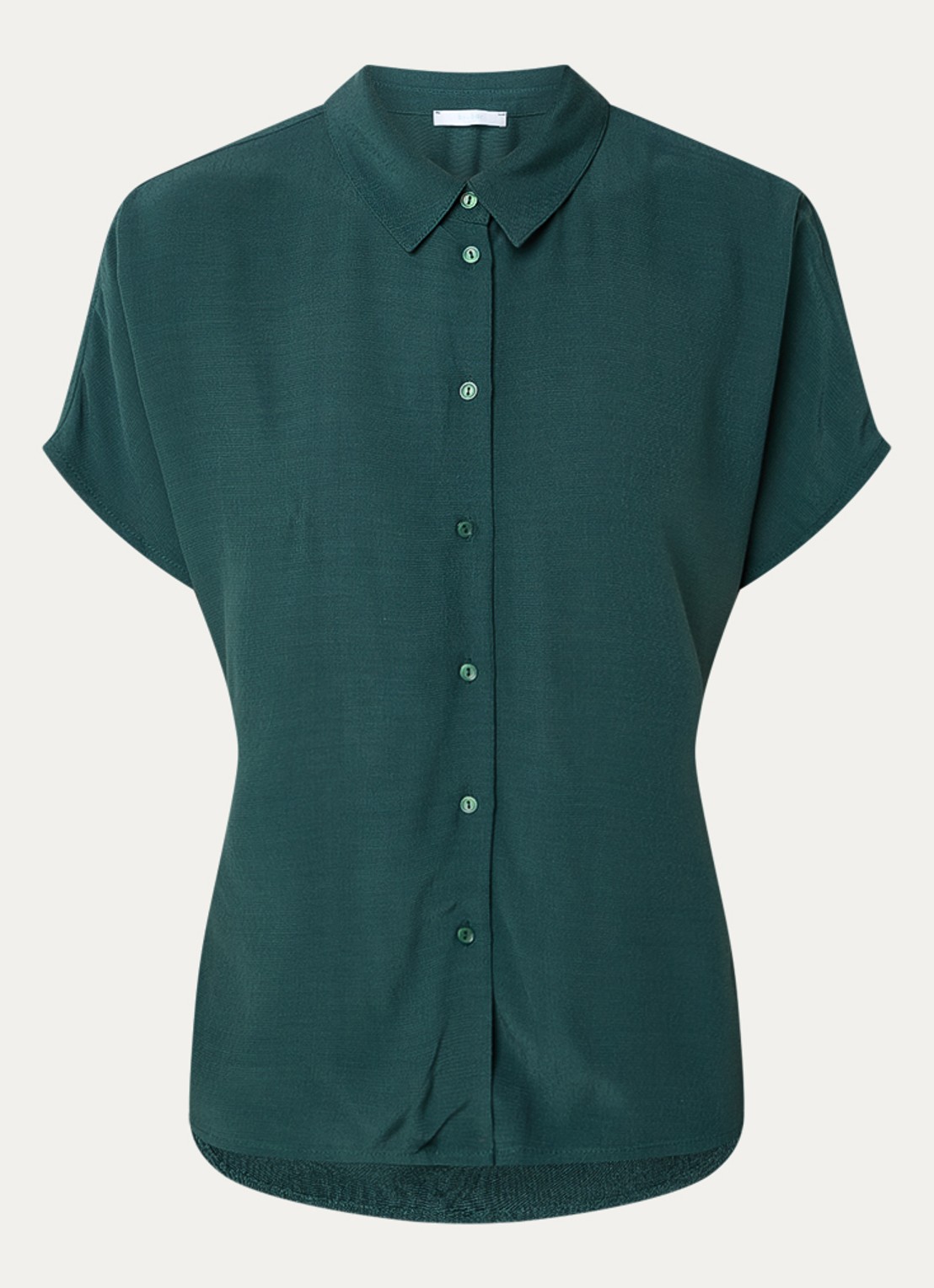 by-bar Barley blouse van crêpe  - voorkant zeegroen