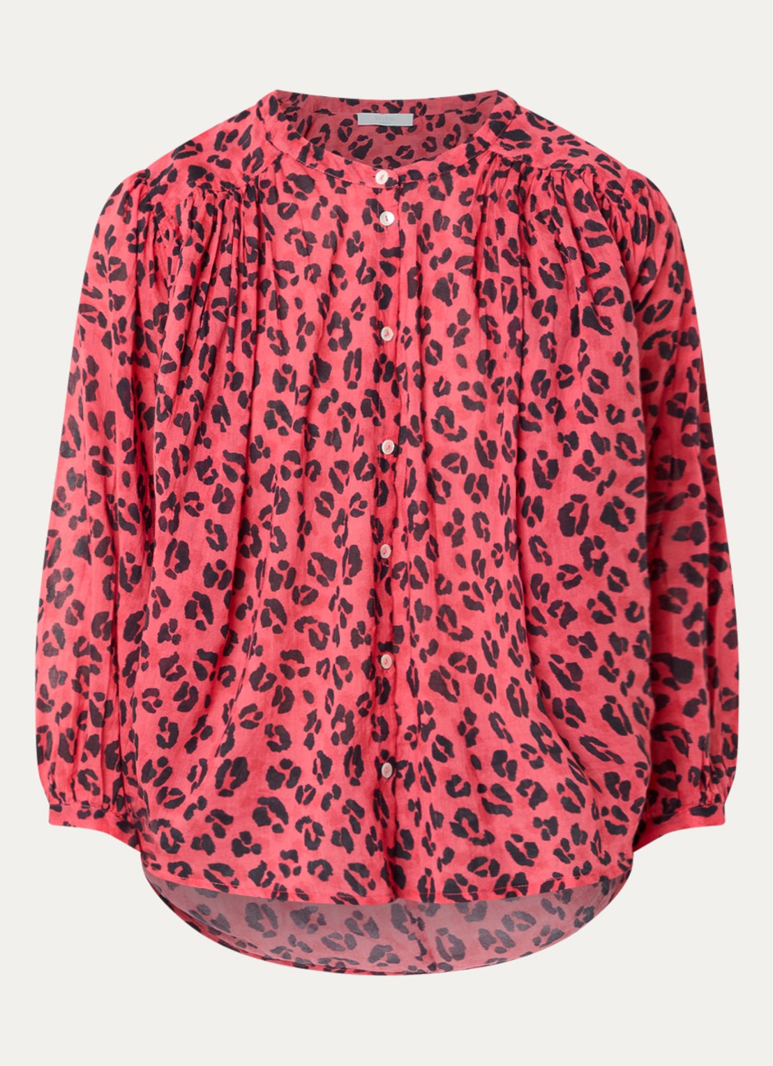 by-bar Becky blouse met panterprint - voorkant 2 rood