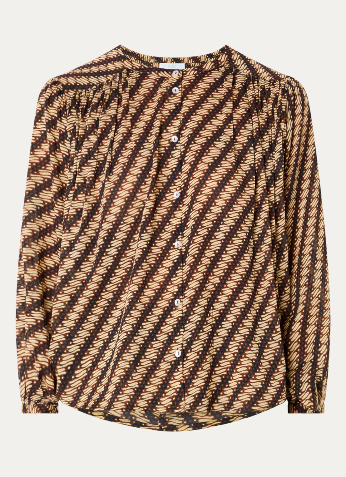 by-bar Becky blouse met print - voorkant 3 bruin