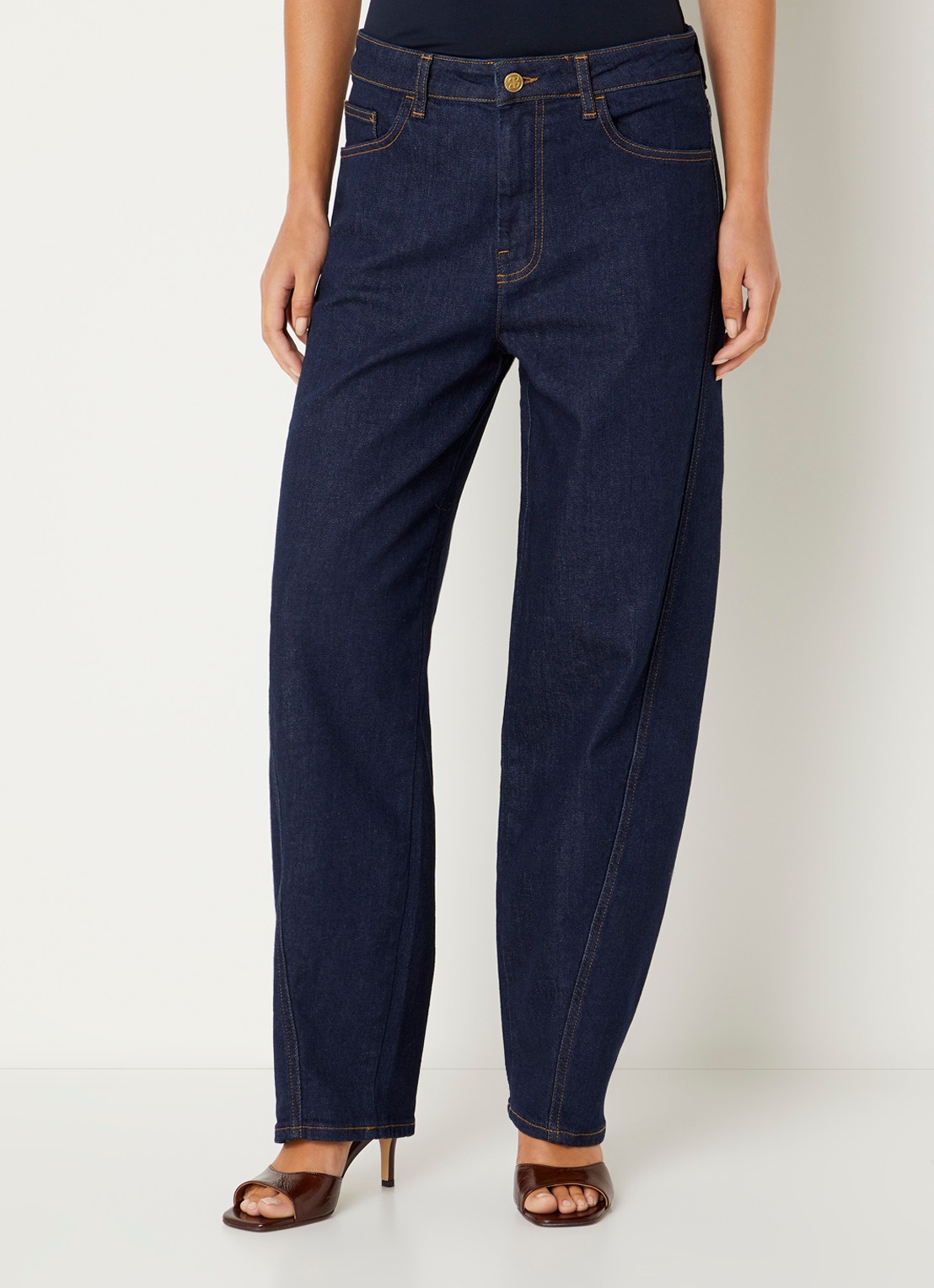 by-bar Begum high waist balloon fit jeans met donkere wassing - detail 3 jeans