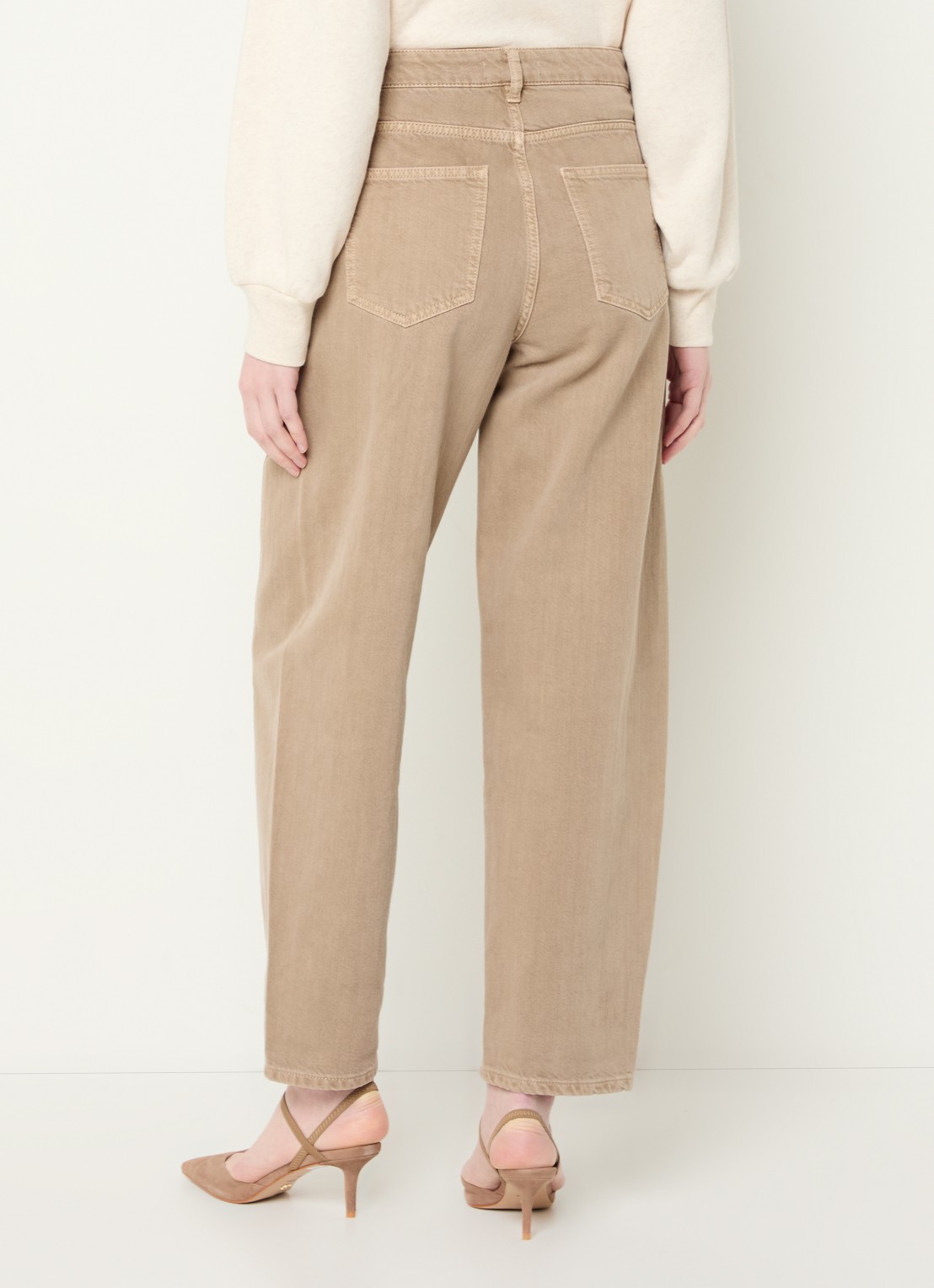 by-bar Begum high waist straight leg jeans met gekleurde wassing - achterkant 3 zand