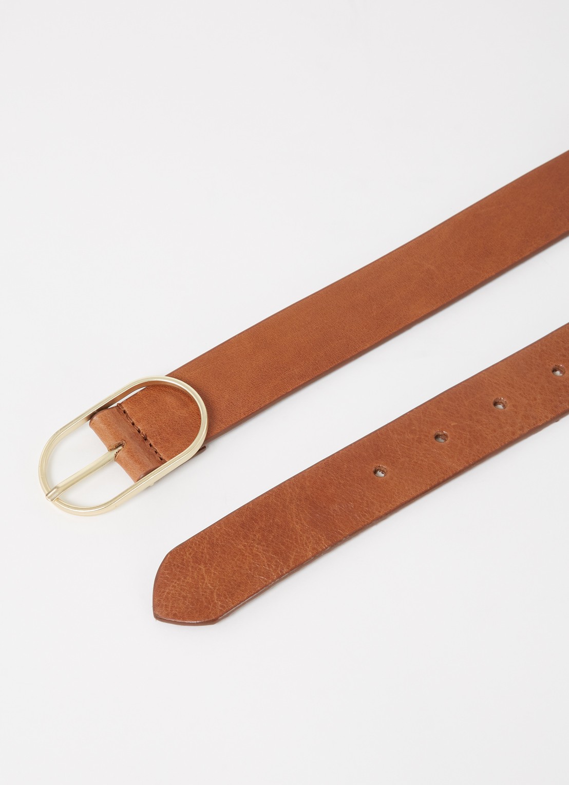 by-bar Bella riem van leer  - detail 2 cognac