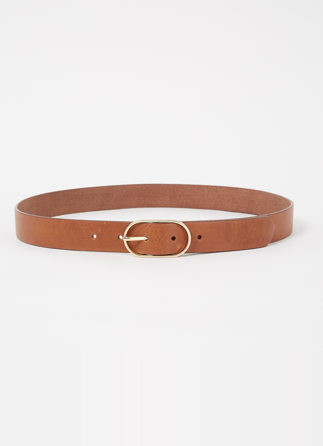 by-bar Bella riem van leer  - voorkant cognac