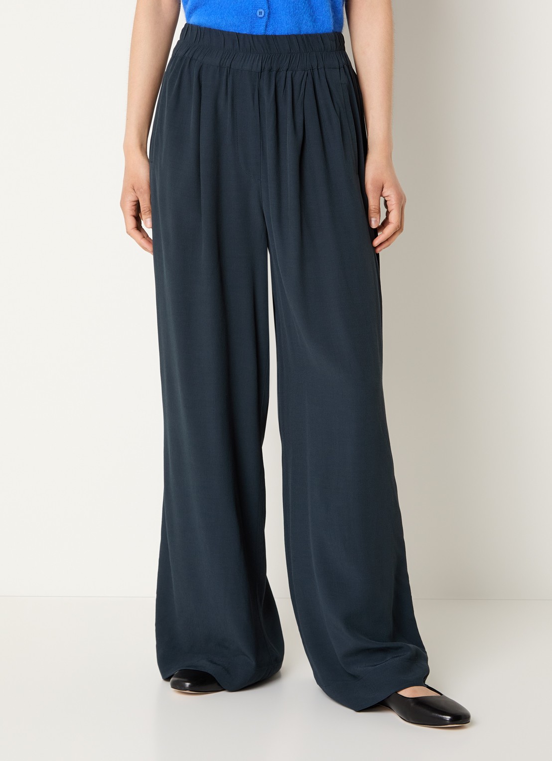 by-bar Benji high waist wide fit broek met steekzakken  - detail 3 donkergrijs
