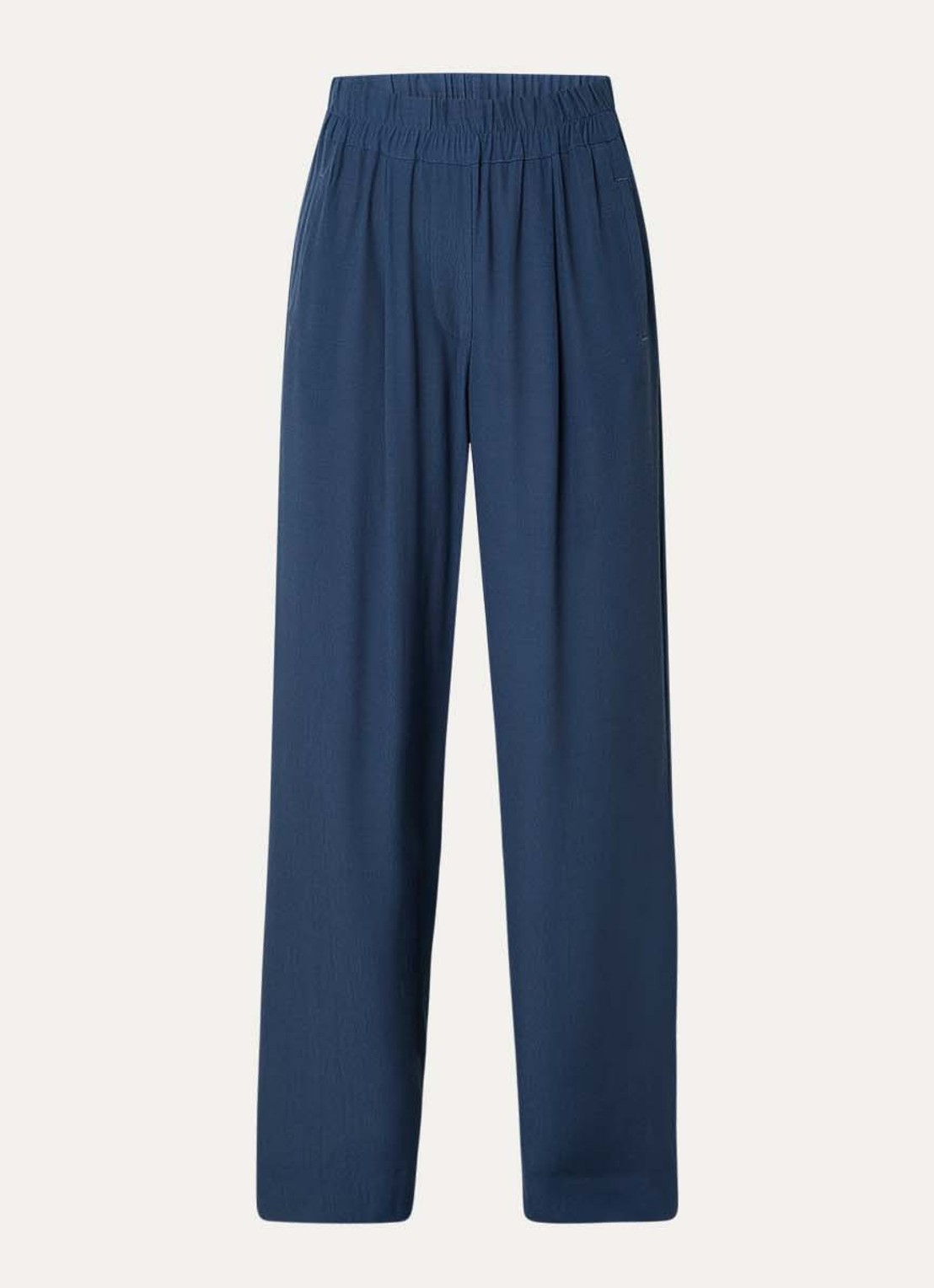 by-bar Benji high waist wide fit pantalon met steekzakken - voorkant indigo