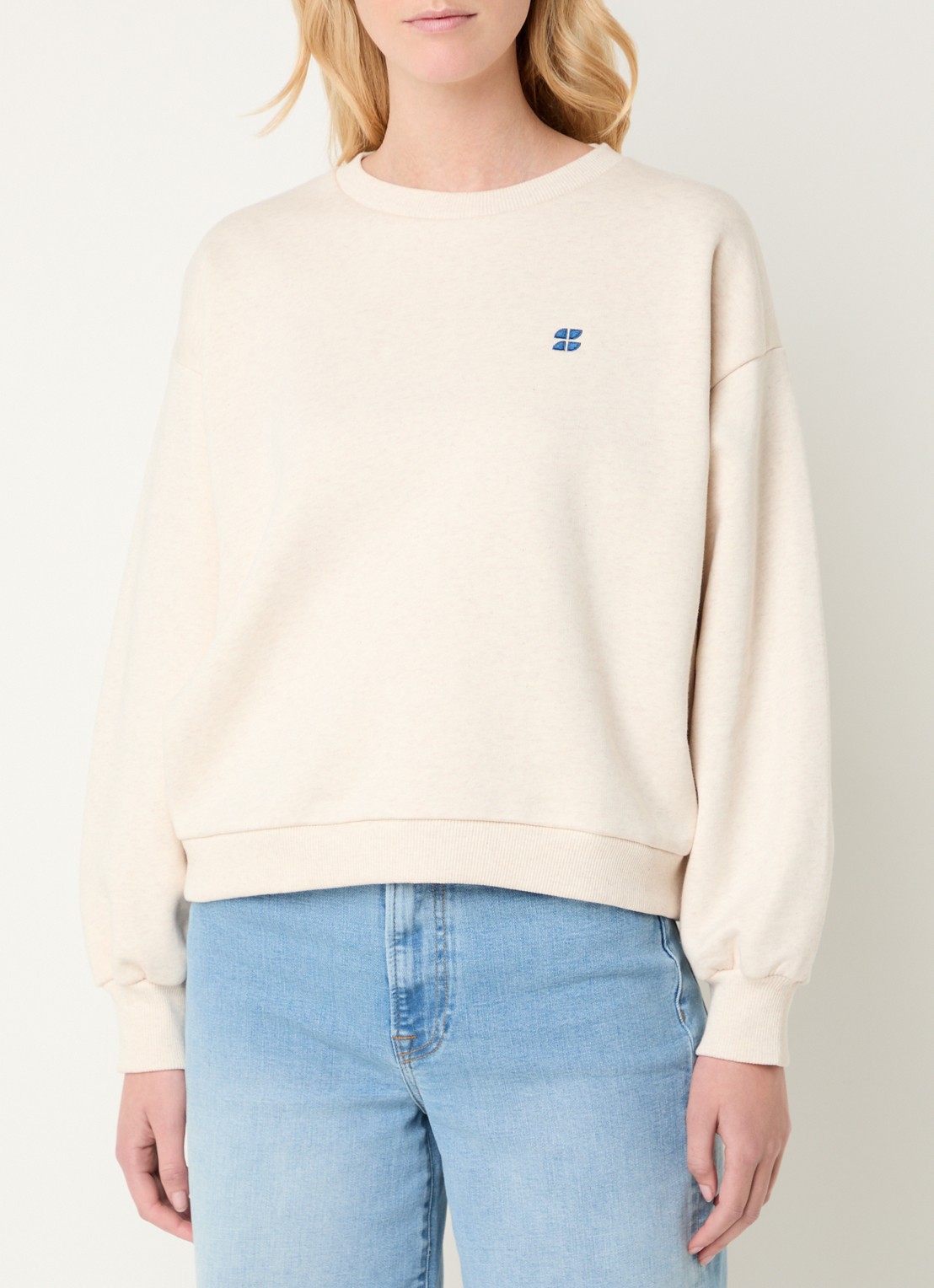 by-bar Bibi sweater met logo - detail 3 creme