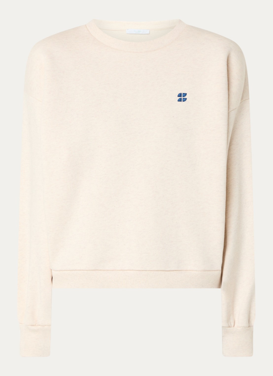 by-bar Bibi sweater met logo - voorkant creme