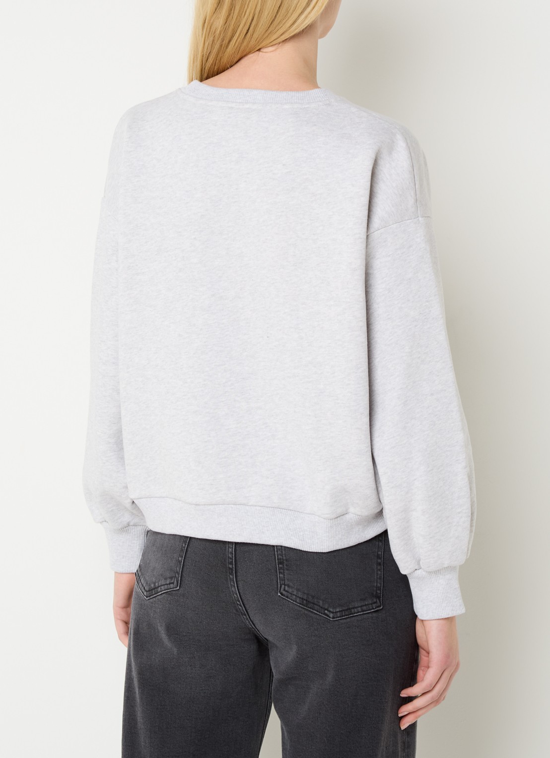 by-bar Bibi sweater met logo - achterkant 2 lichtgrijs
