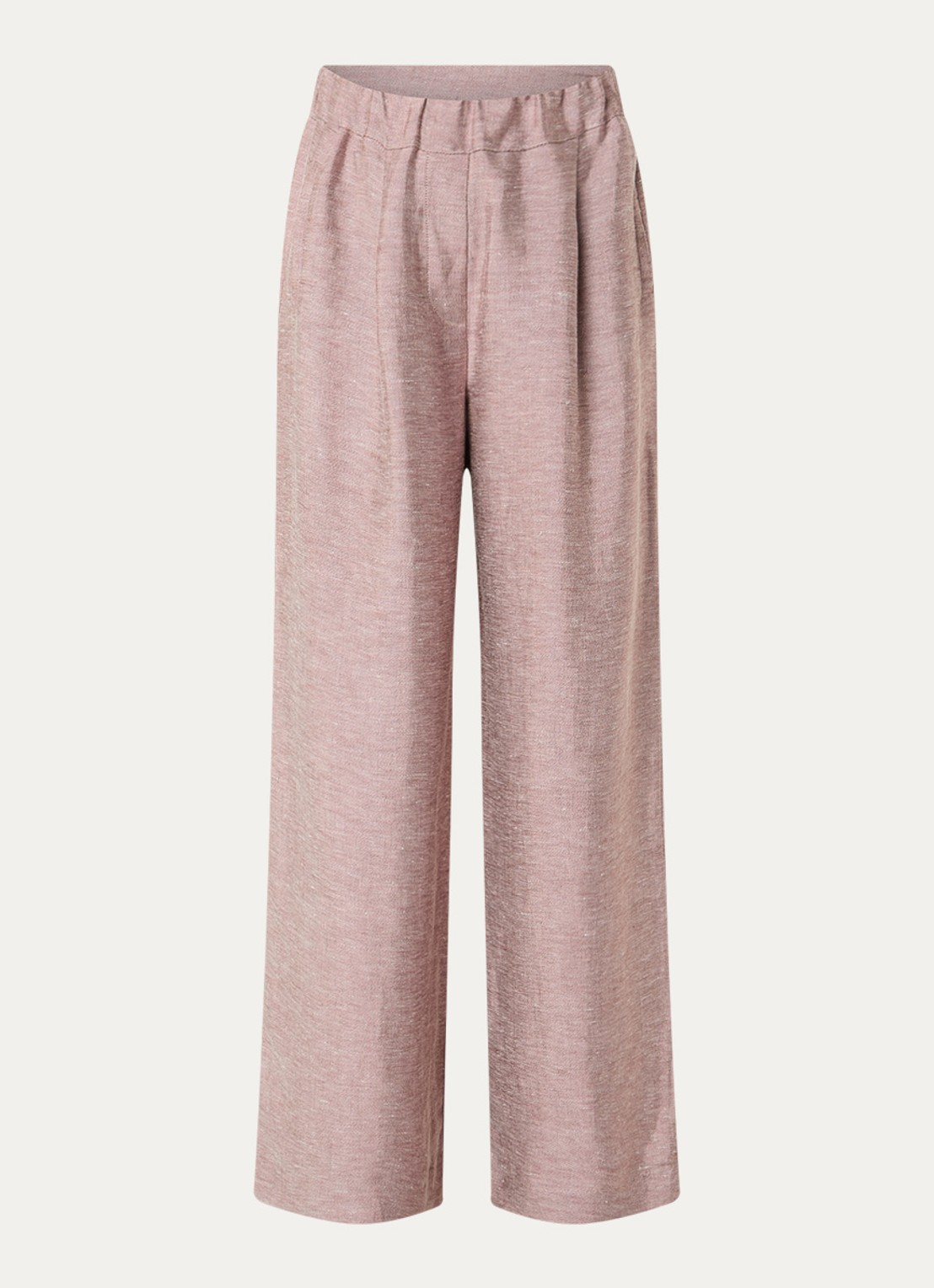 by-bar Celin high waist loose fit broek met gemêleerd dessin - voorkant 3 oudroze