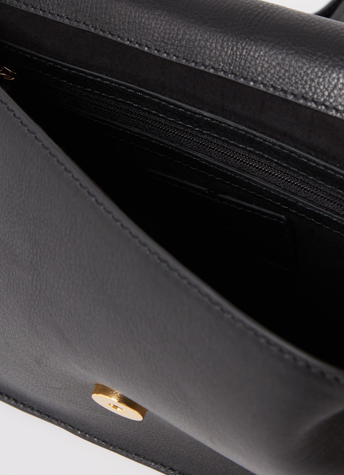 by-bar Crossbodytas van leer met afneembare schouderriem - detail 3 zwart