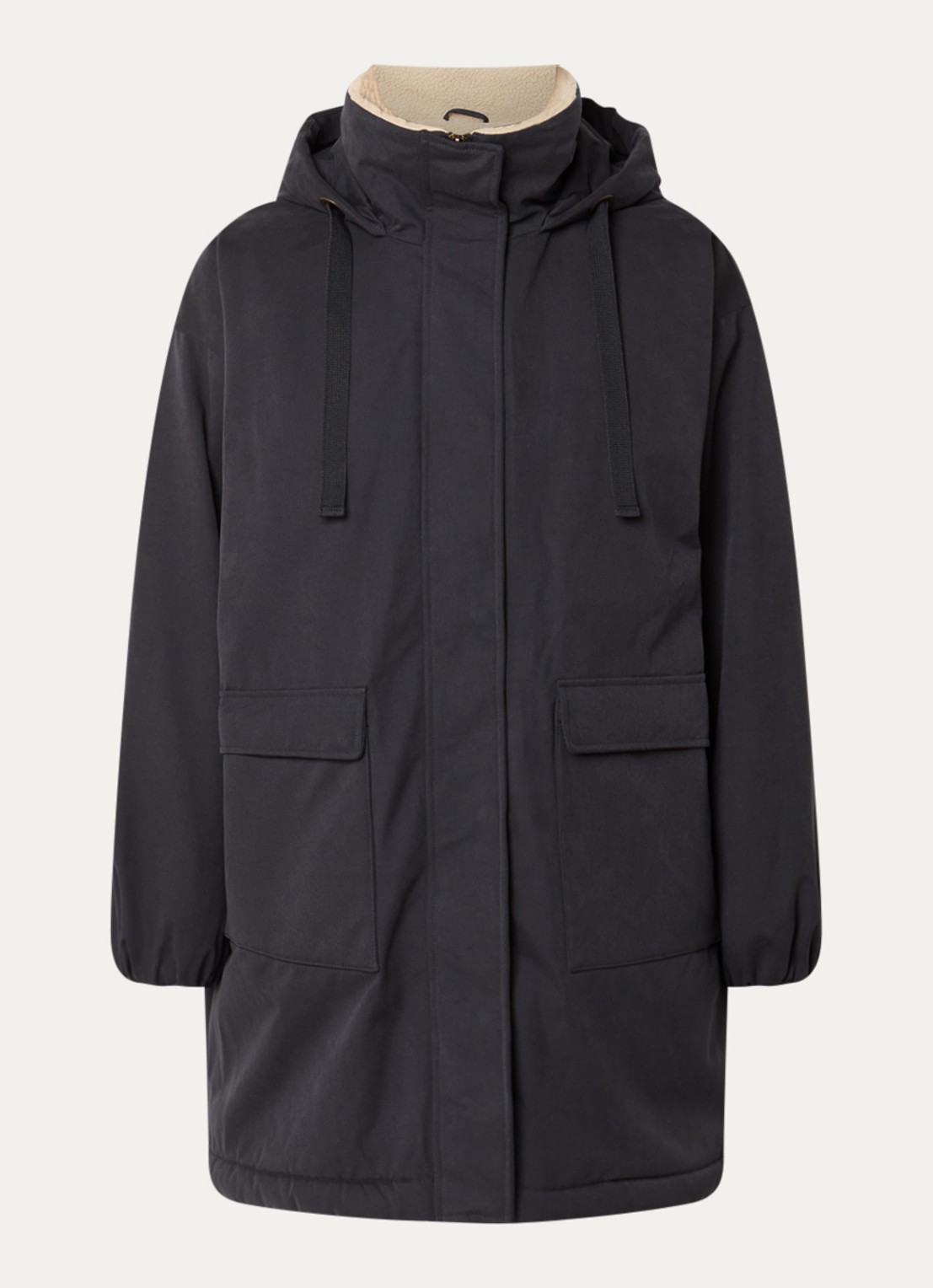 by-bar Dean parka met klepzakken - voorkant 3 zwart
