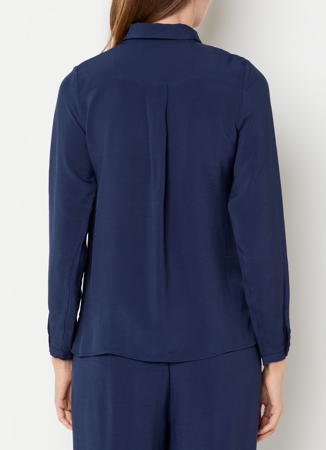 by-bar Donna blouse met kraag - achterkant 4 donkerblauw