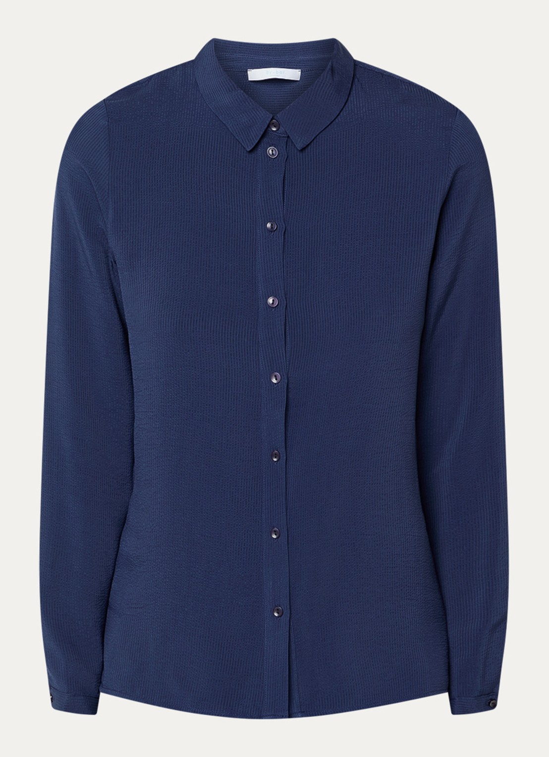 by-bar Donna blouse met kraag - voorkant 2 donkerblauw