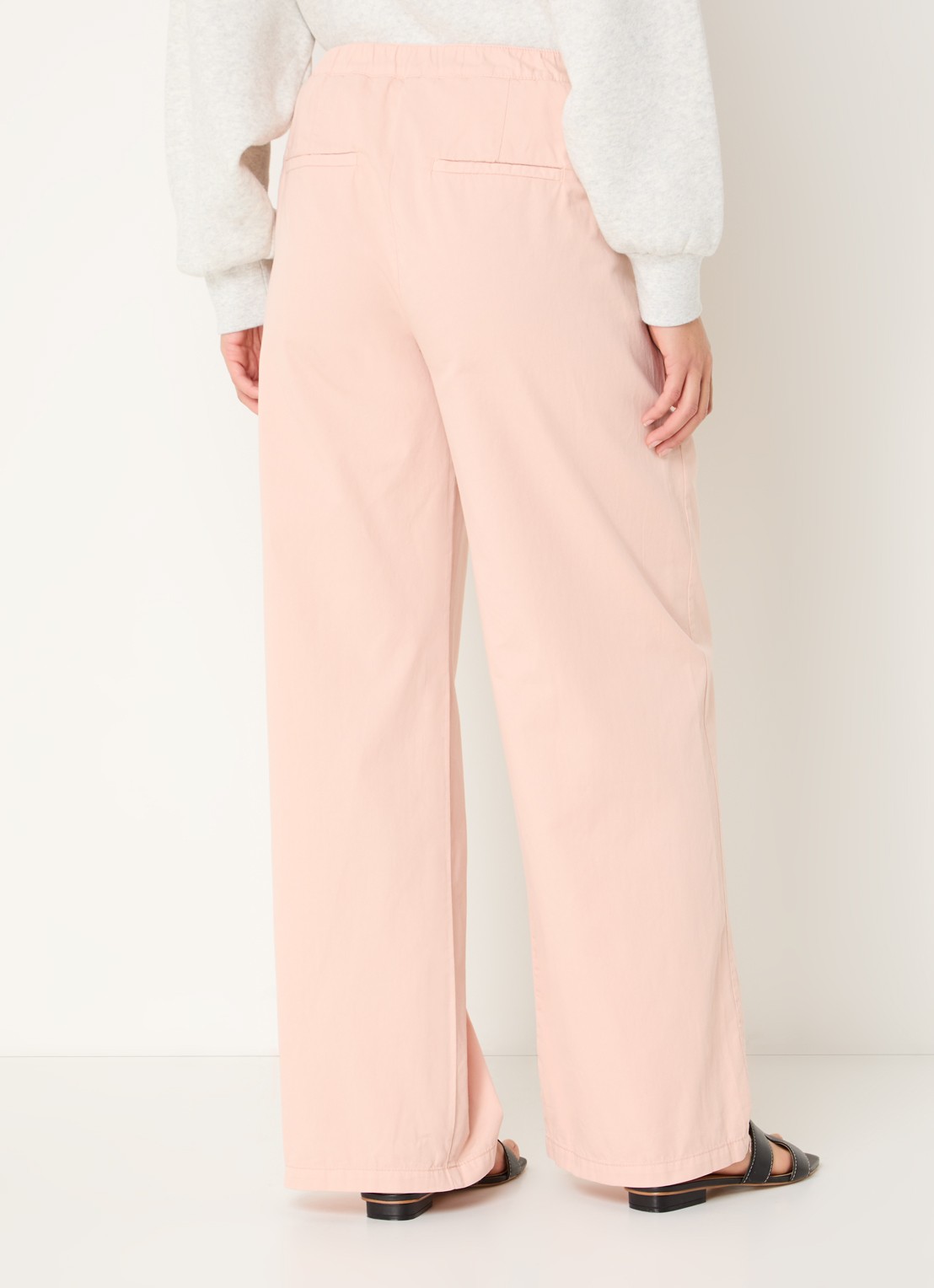 by-bar Dune high waist wide fit chino met steekzakken - achterkant zalmroze