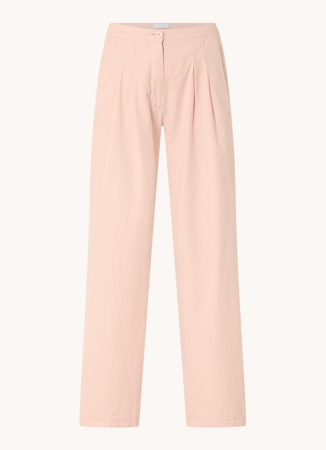 by-bar Dune high waist wide fit chino met steekzakken - voorkant 3 zalmroze