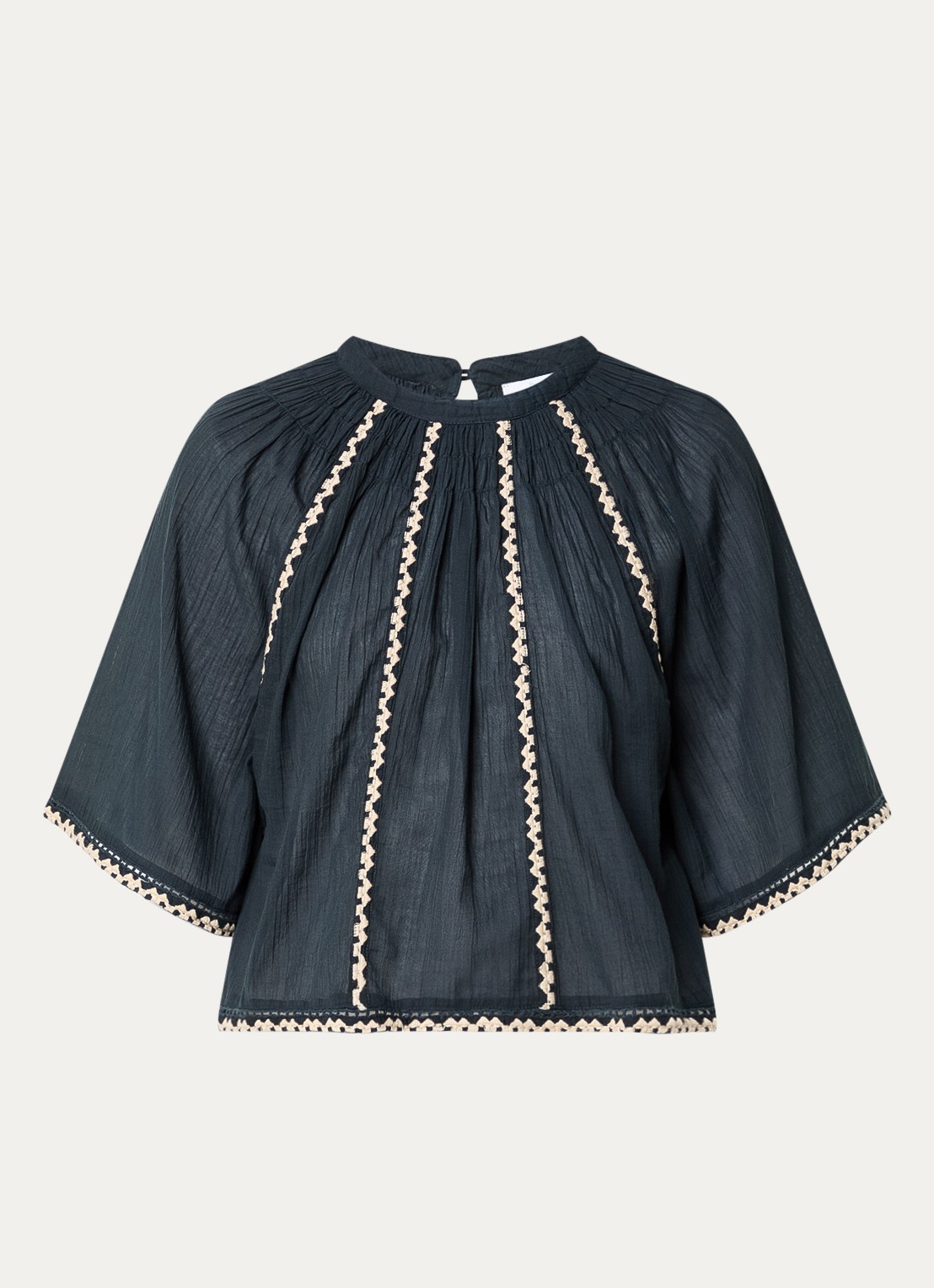 by-bar Emmi tuniek met borduring - voorkant 3 antraciet