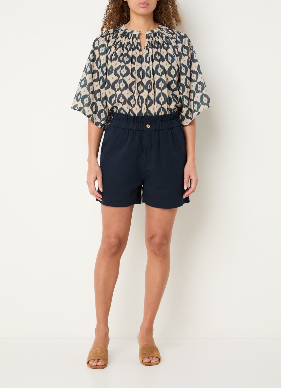 by-bar Este tuniek met print - voorkant 4 donkerbeige