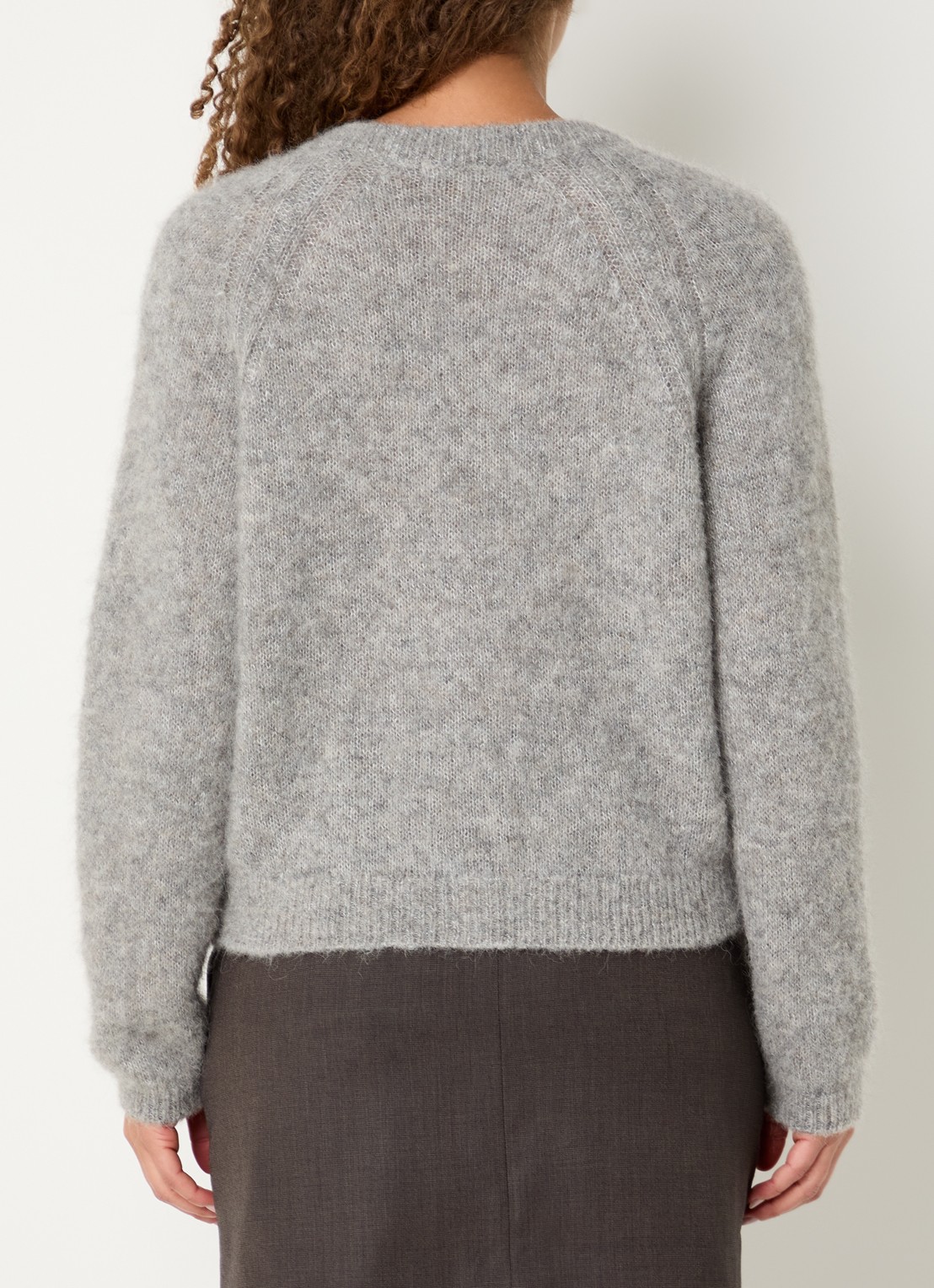 by-bar Falon grofgebreid vest in alpaca wolblend - achterkant 2 grijsmele