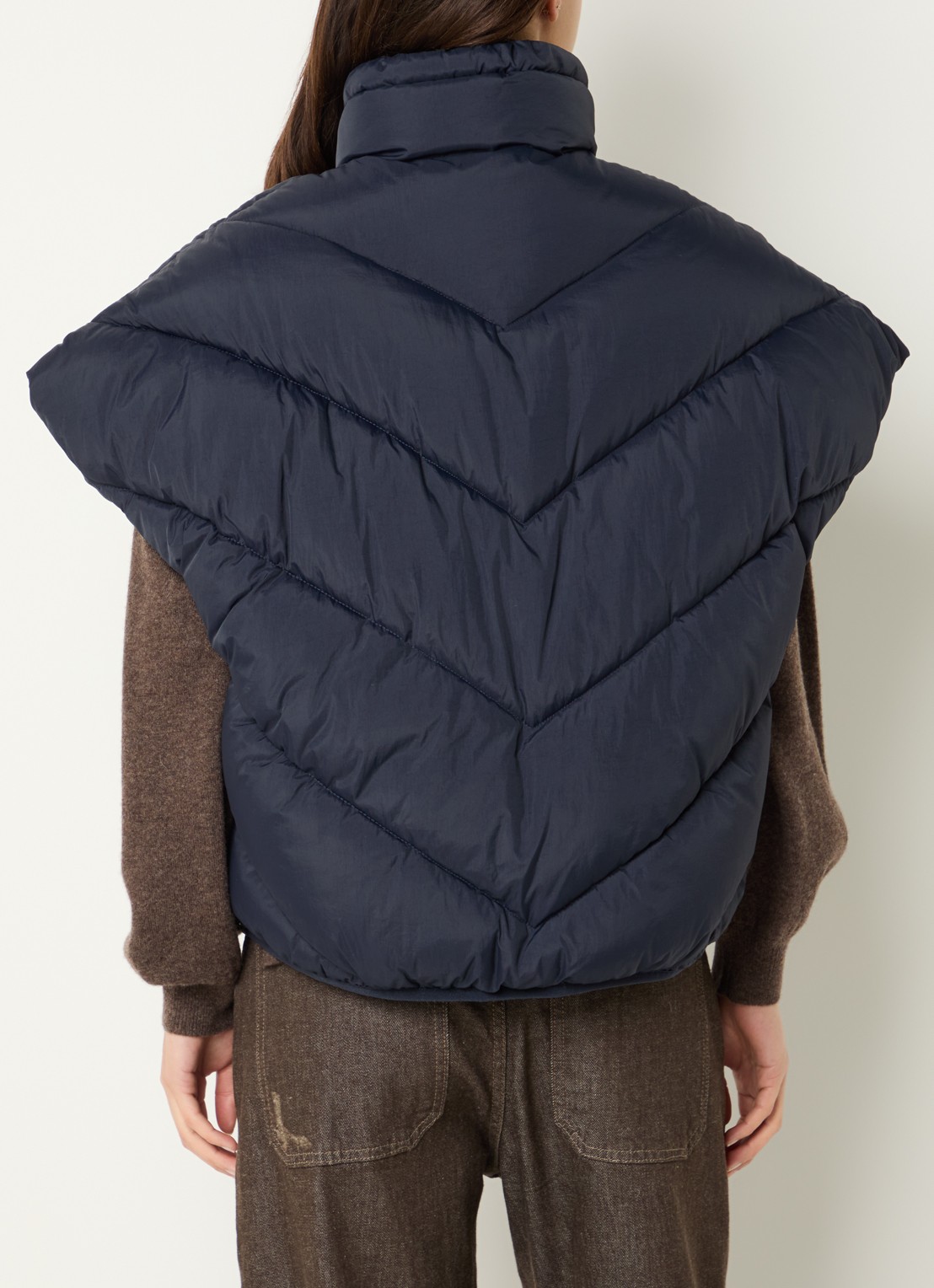 by-bar Franky bodywarmer met steekzakken - achterkant donkerblauw