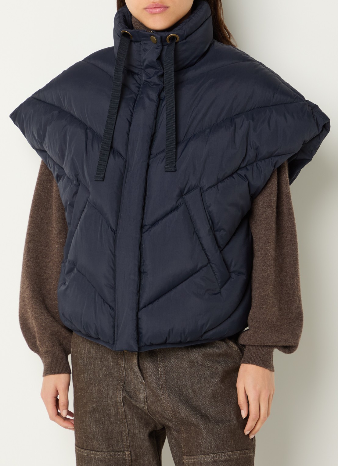 by-bar Franky bodywarmer met steekzakken - detail 4 donkerblauw
