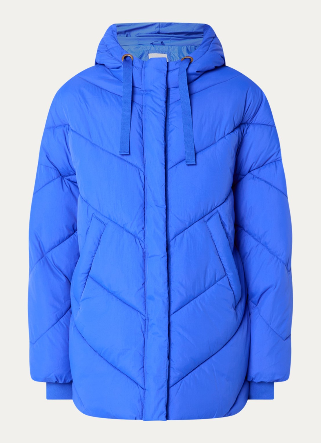 by-bar Franky gewatteerde jas met steekzakken - voorkant 3 blauw