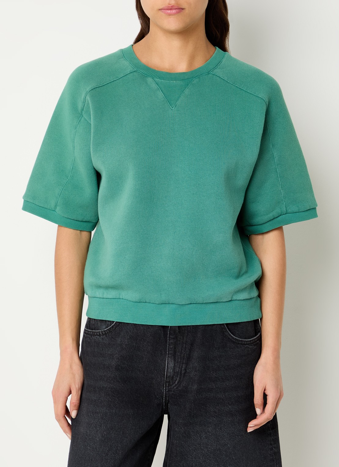 by-bar Gina top met ronde hals - detail 4 groen