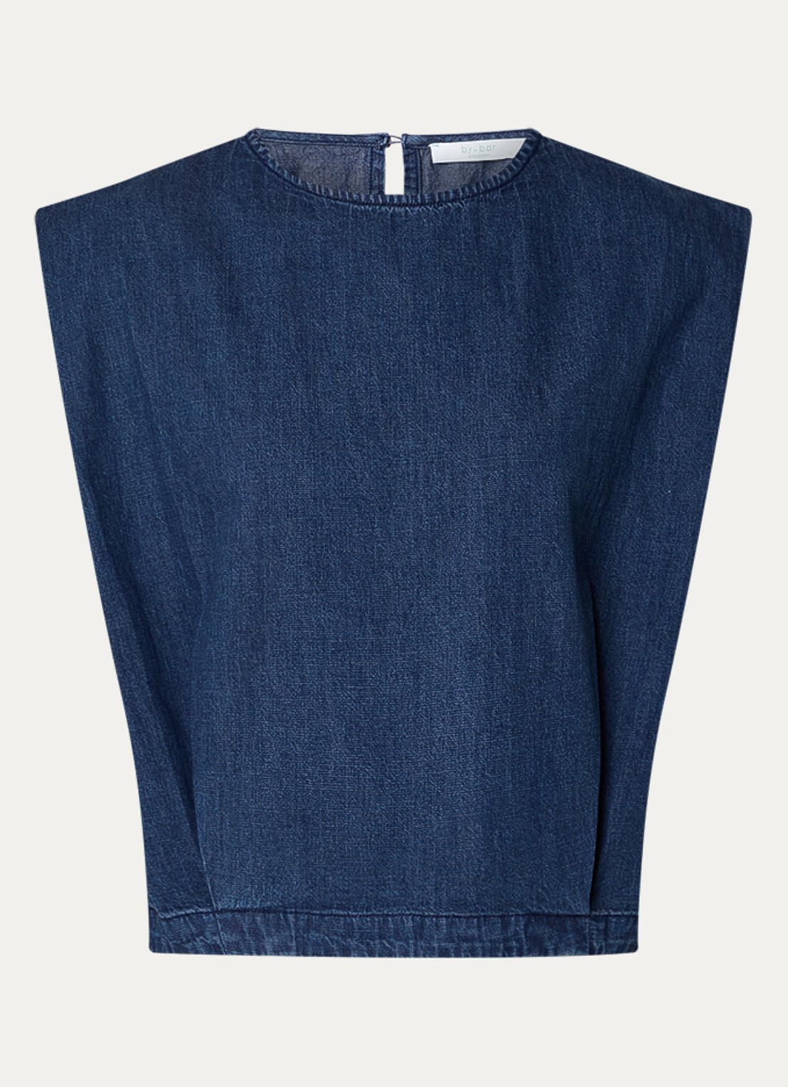 by-bar Ginza top van denim  - voorkant indigo