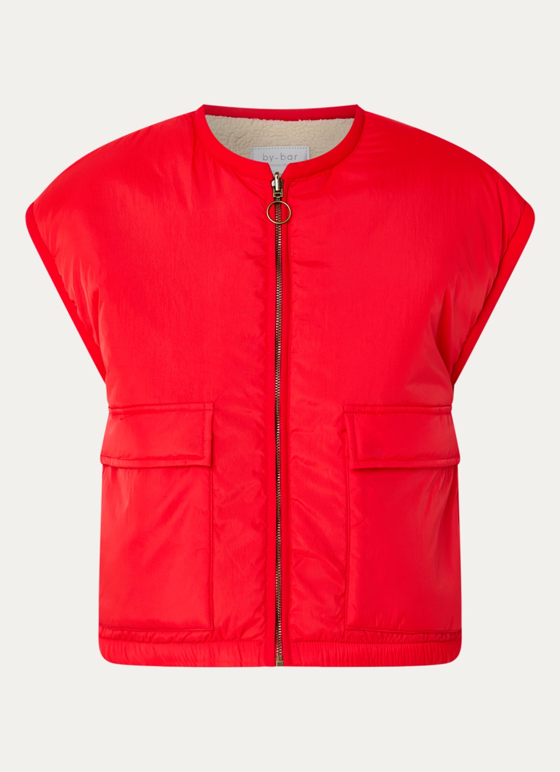 by-bar Gio bodywarmer met klepzakken - voorkant rood