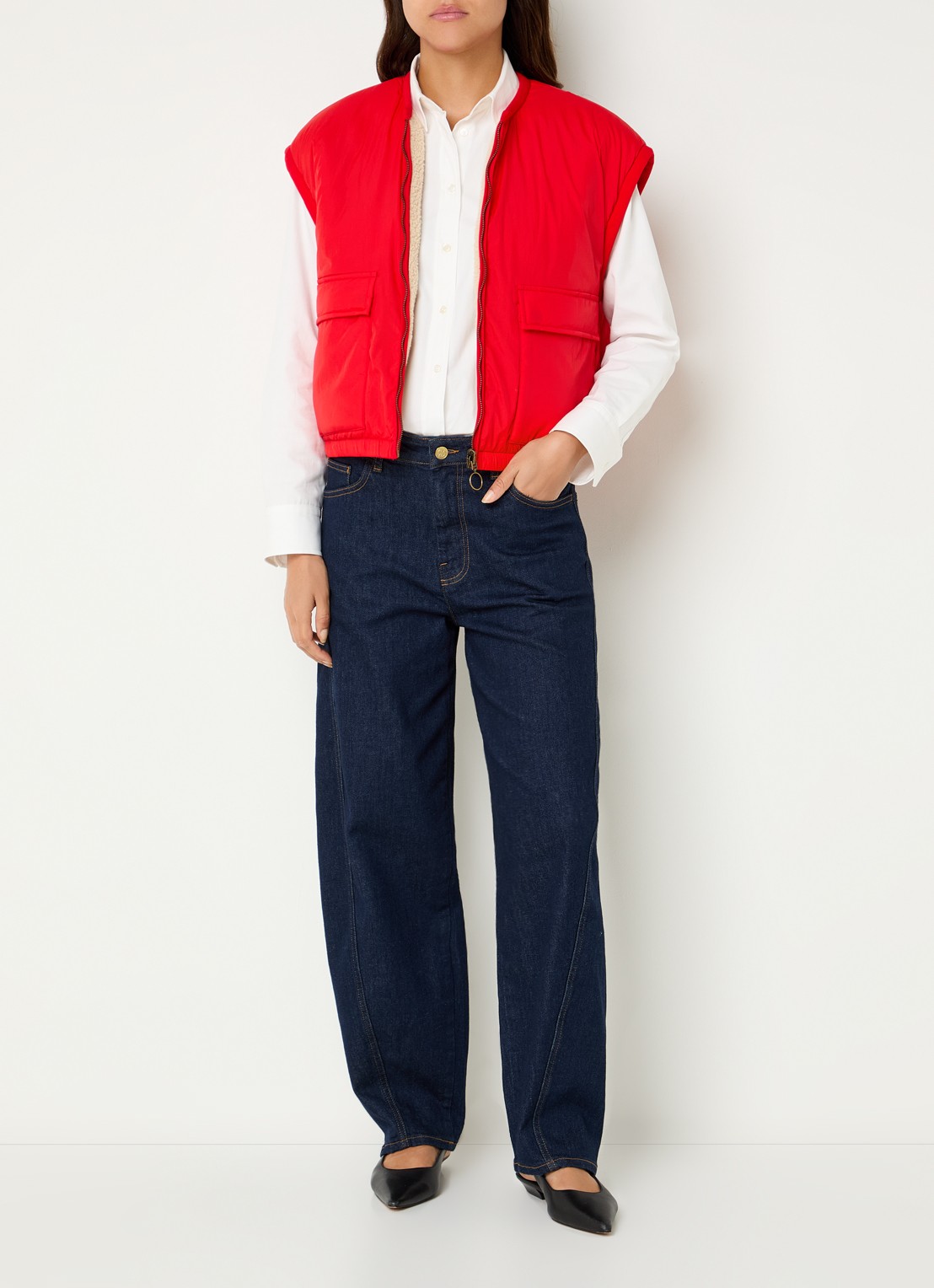 by-bar Gio bodywarmer met klepzakken - voorkant 3 rood