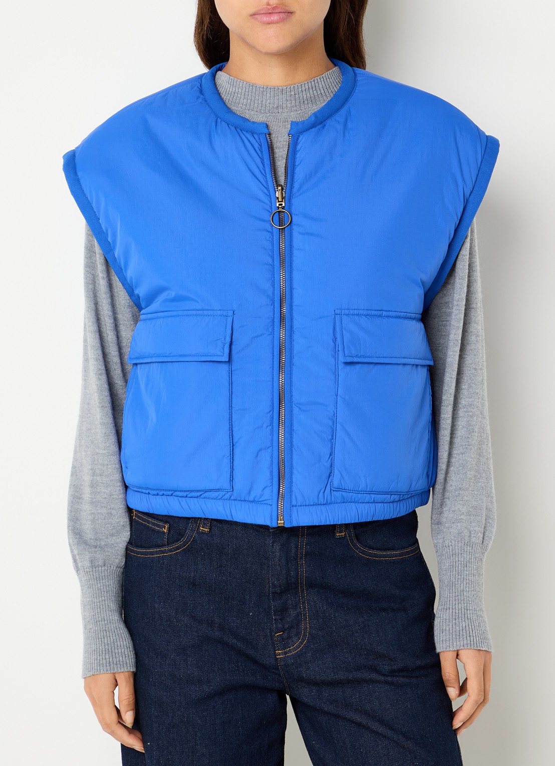 by-bar Gio bodywarmer met klepzakken - detail 5 blauw
