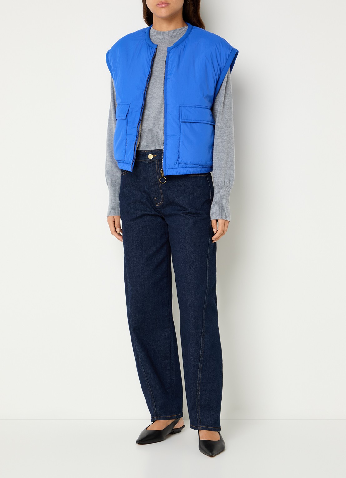 by-bar Gio bodywarmer met klepzakken - voorkant 3 blauw