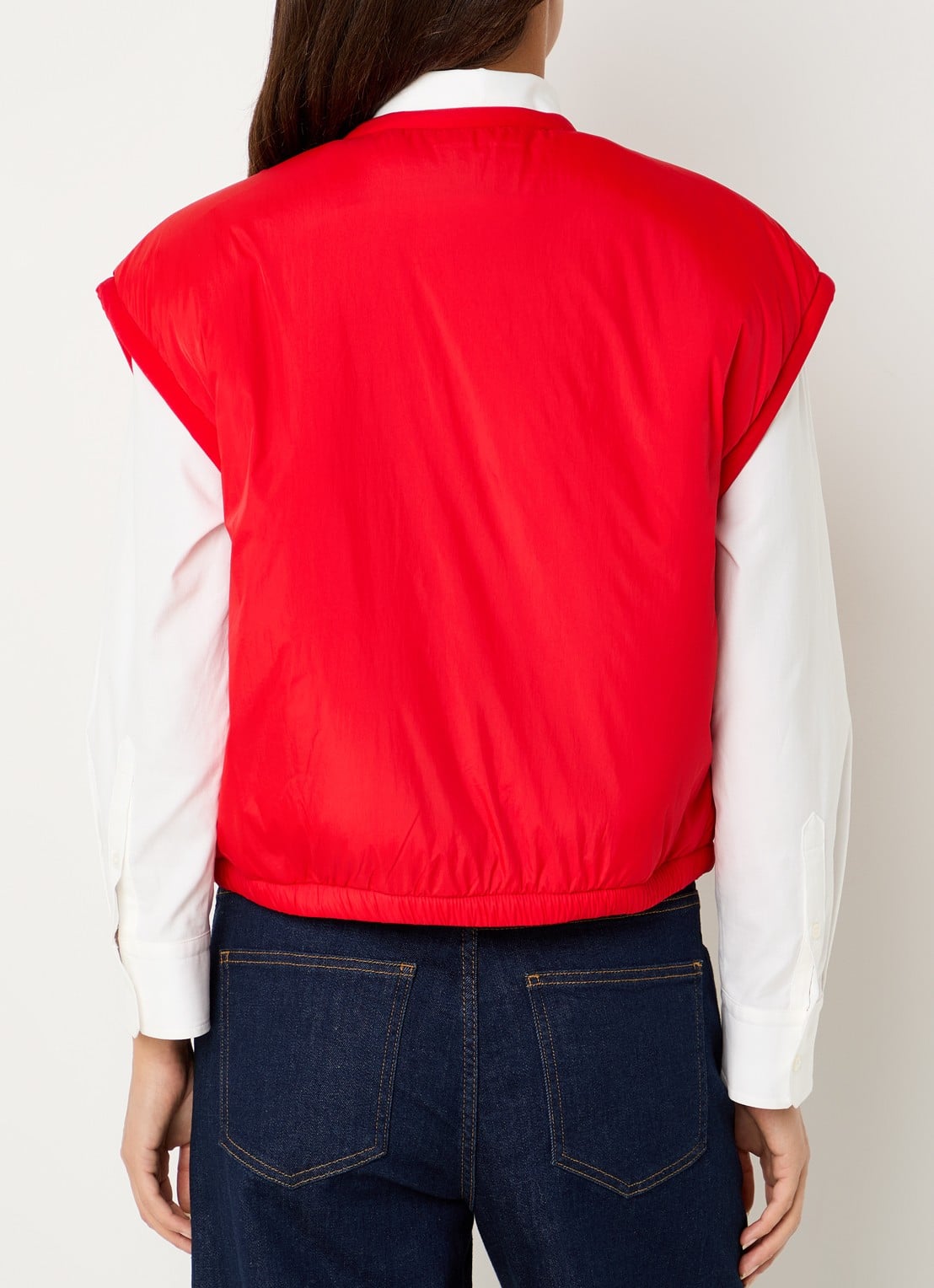 by-bar Gio gewatteerde bodywarmer met klepzakken - achterkant 5 rood