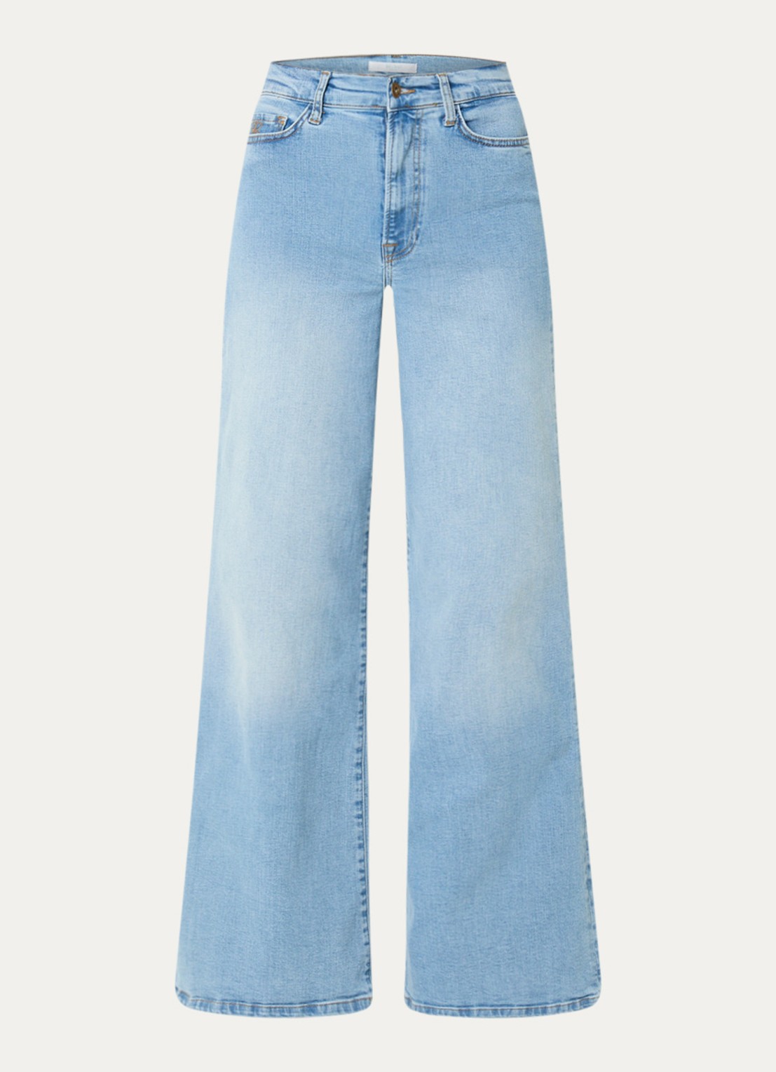 by-bar High waist flared jeans met lichte wassing - voorkant 3 indigo
