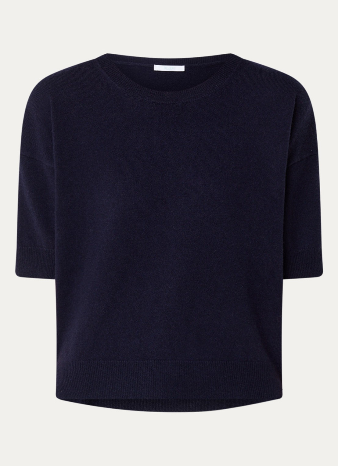 by-bar Holly fijngebreide top van merino wol - voorkant 3 donkerblauw