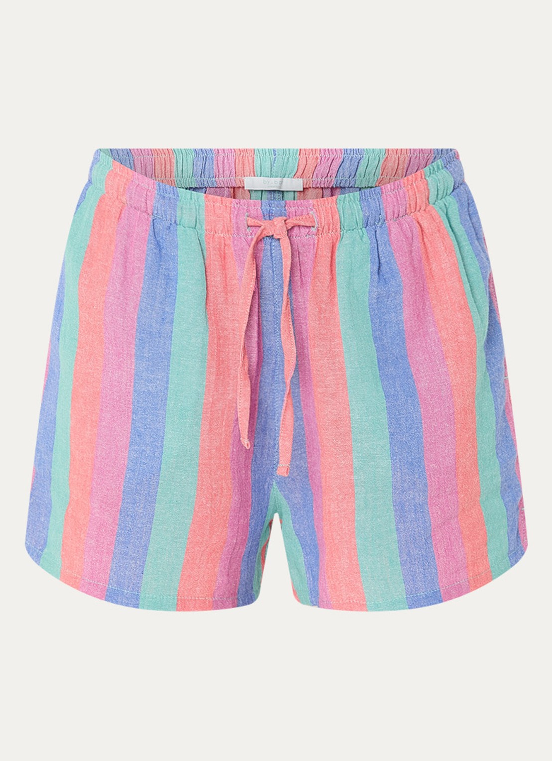 by-bar Isa high waist straight fit korte broek met streepprint - voorkant 3 multicolor