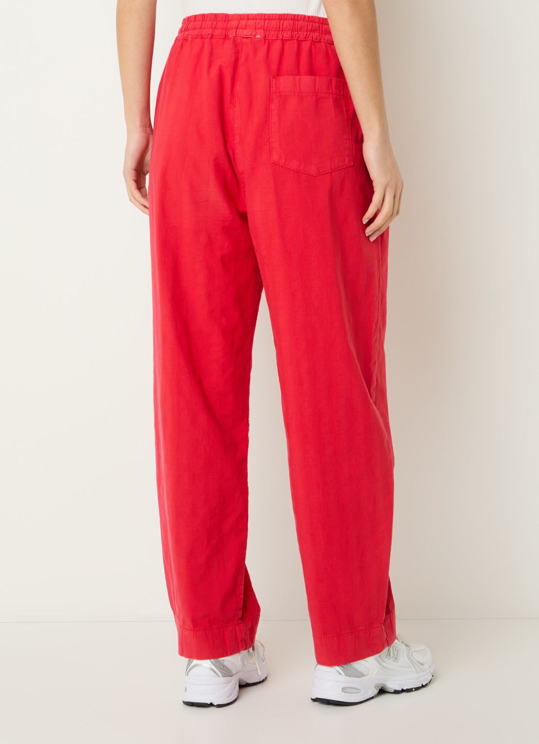 by-bar Jack high waist straight fit broek met steekzakken - achterkant 4 rood