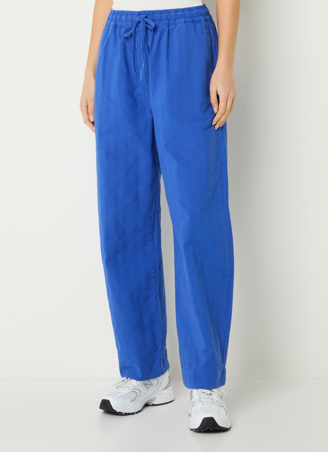 by-bar Jack high waist straight fit broek met steekzakken - detail 4 kobaltblauw