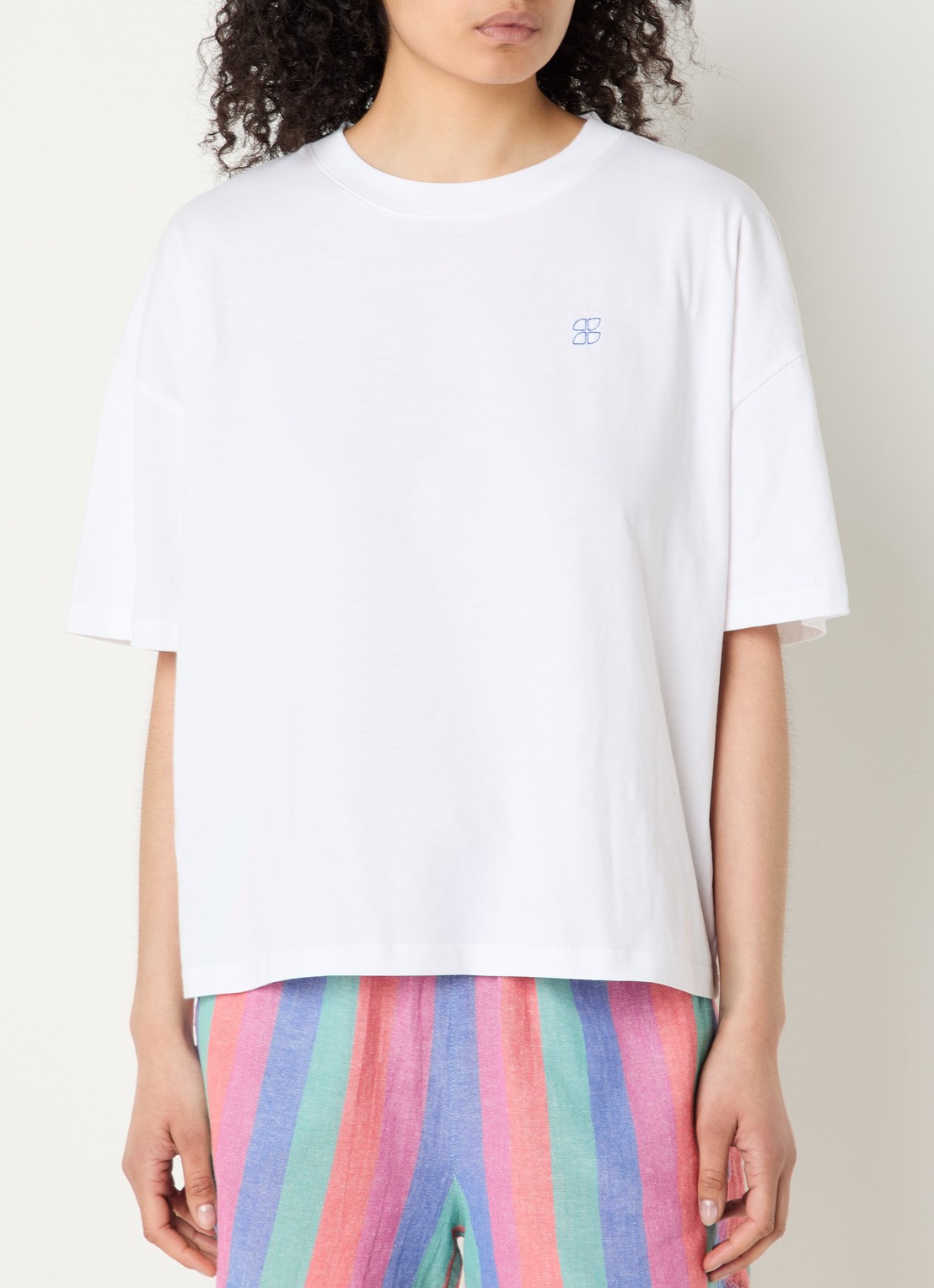 by-bar Jade T-shirt met logo- en backprint - achterkant 3 wit