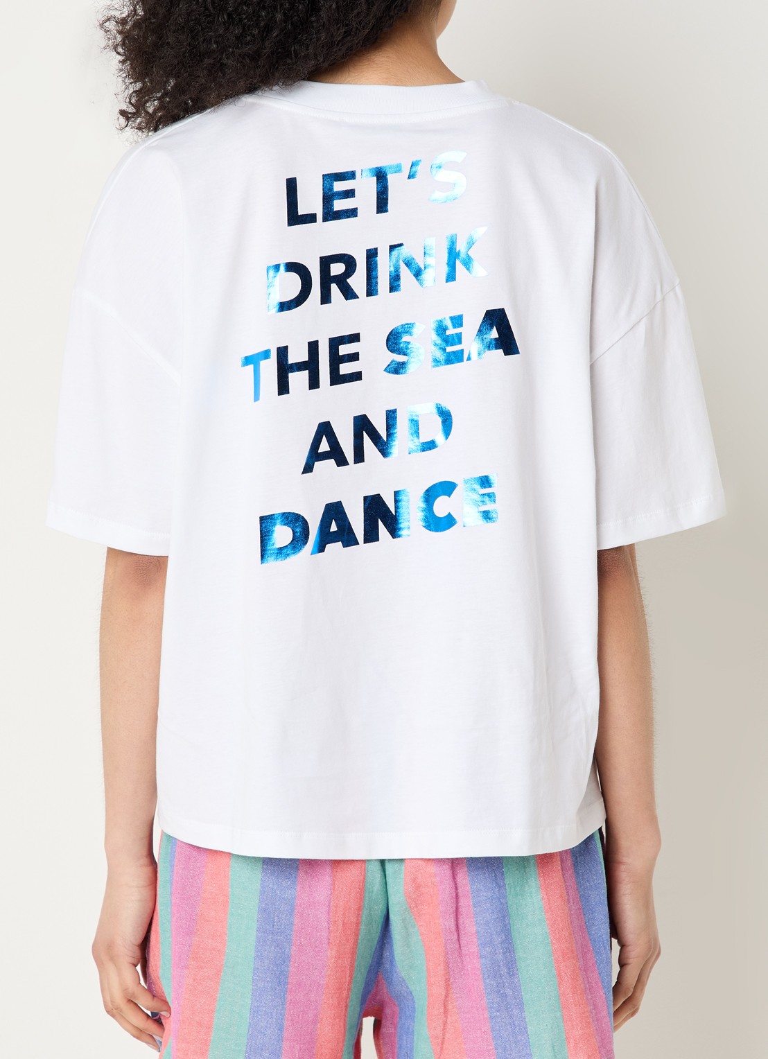 by-bar Jade T-shirt met logo- en backprint - detail 4 wit