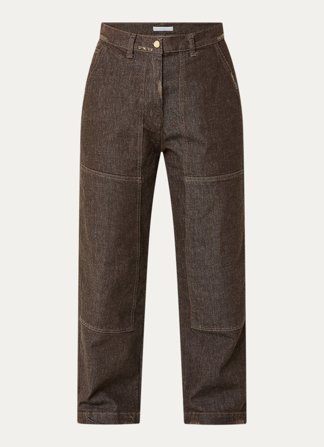 by-bar Jenna high waist wide fit jeans met gekleurde wassing - voorkant 2 donkerbruin