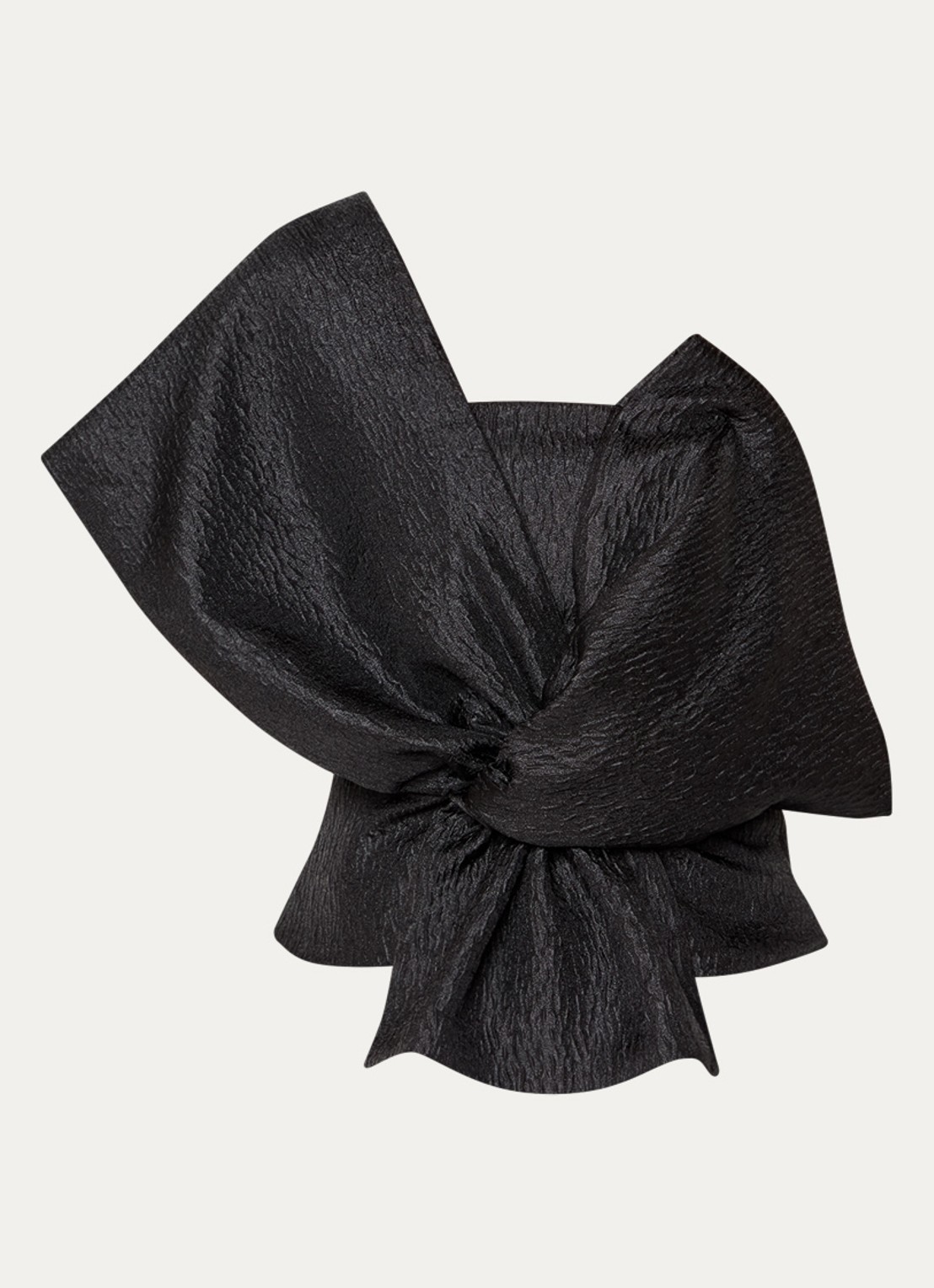 by-bar Jula on shoulder top met geknoopt detail en structuur - voorkant 3 zwart
