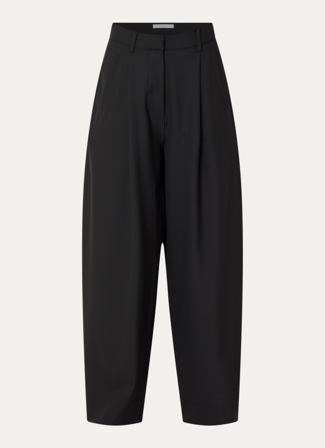 by-bar Jule high waist wide fit pantalon met steekzakken - voorkant zwart