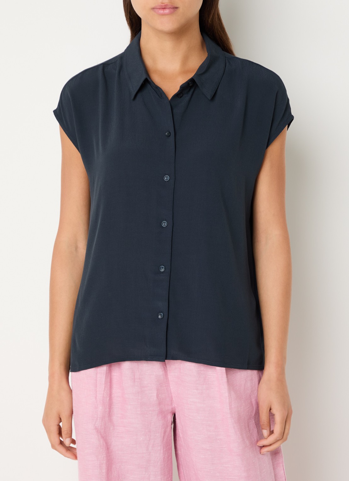 by-bar Kiek mouwloze blouse - detail grijs