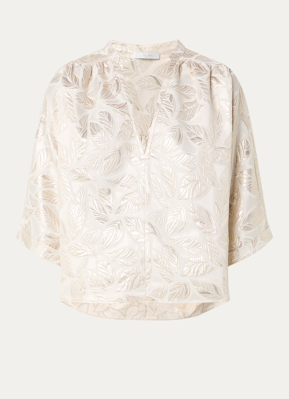 by-bar Levy tuniek met jacquard dessin - voorkant 2 gebroken wit