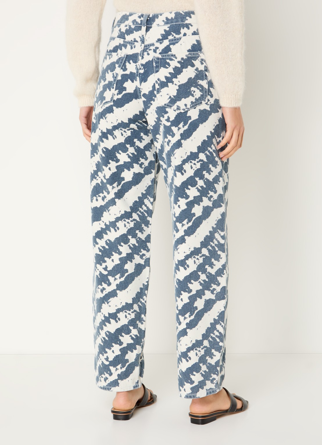 by-bar Lew high waist loose fit jeans met print - achterkant 4 indigo