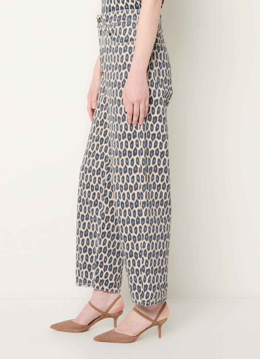 by-bar Lew high waist straight leg jeans met print - detail 2 donkerbeige