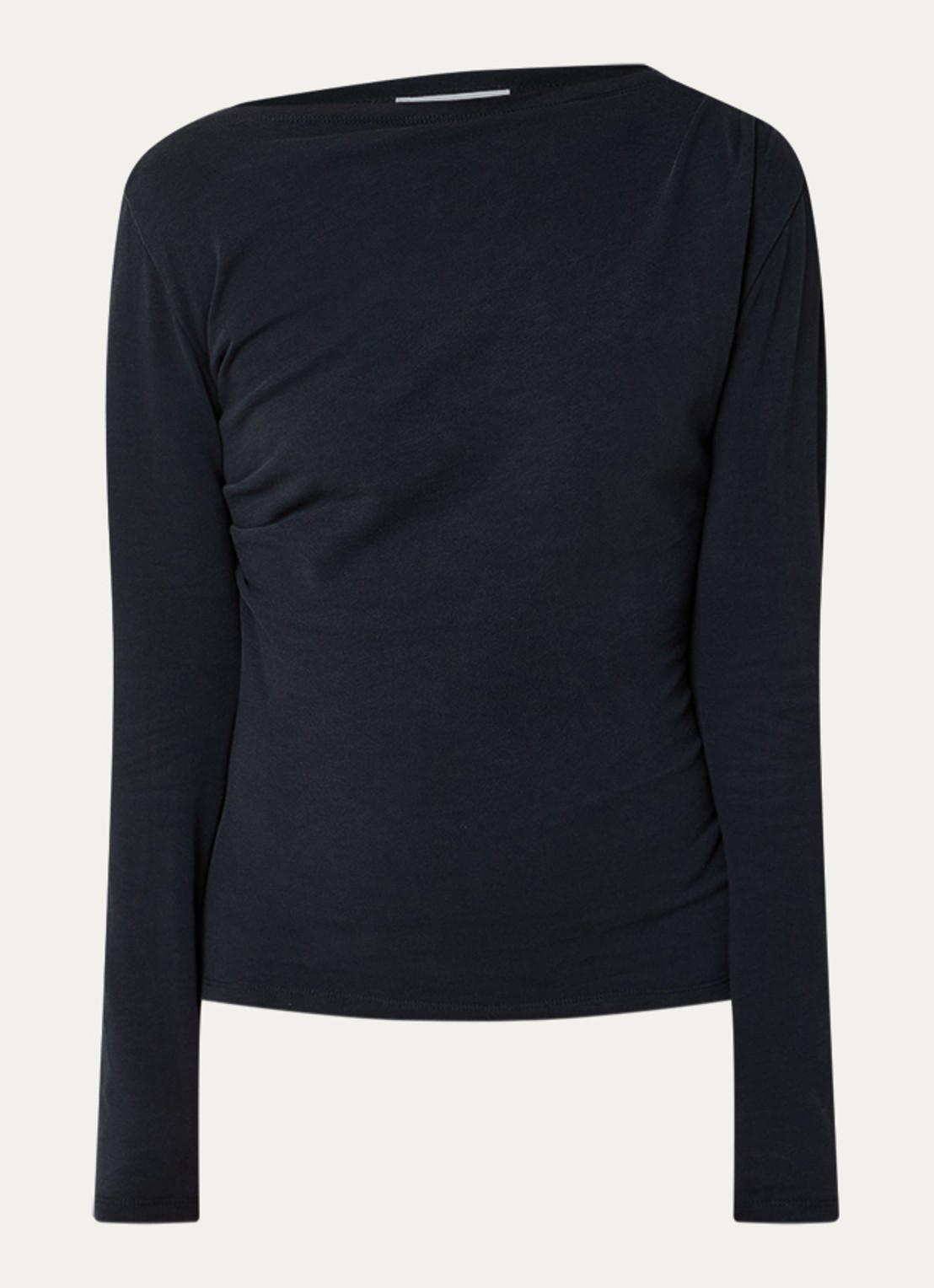 by-bar Leya top met boothals - voorkant zwart