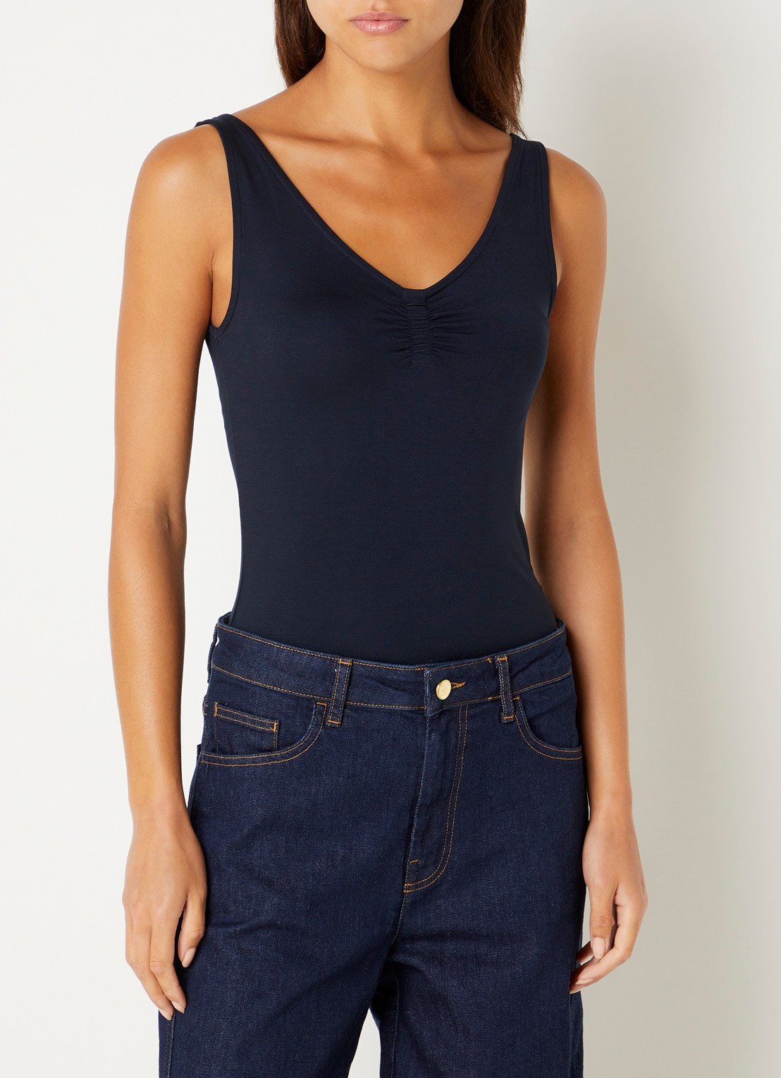by-bar Lia tanktop met stretch - detail 2 donkerblauw