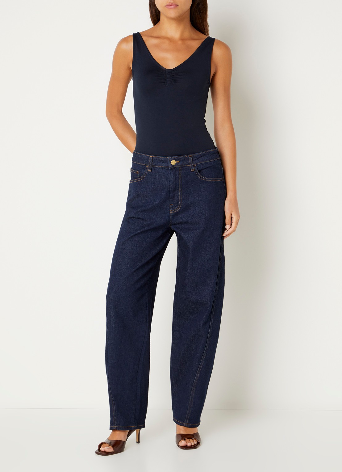 by-bar Lia tanktop met stretch - voorkant 4 donkerblauw