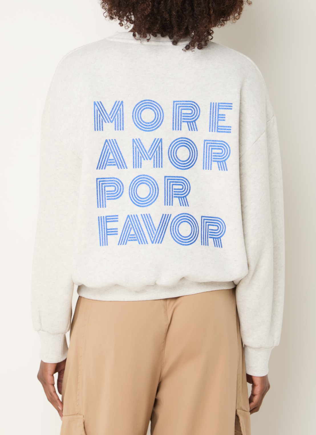 by-bar Lili Amor sweater met backprint en lurex - detail 4 lichtgrijs